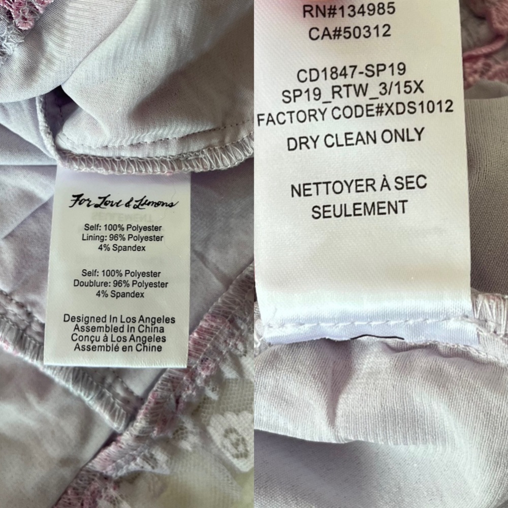 SOLD FOR LOVE & LEMONS Amalie Purple Floral Lace Cut Out NWT Mini Dress M - Picture 16 of 16